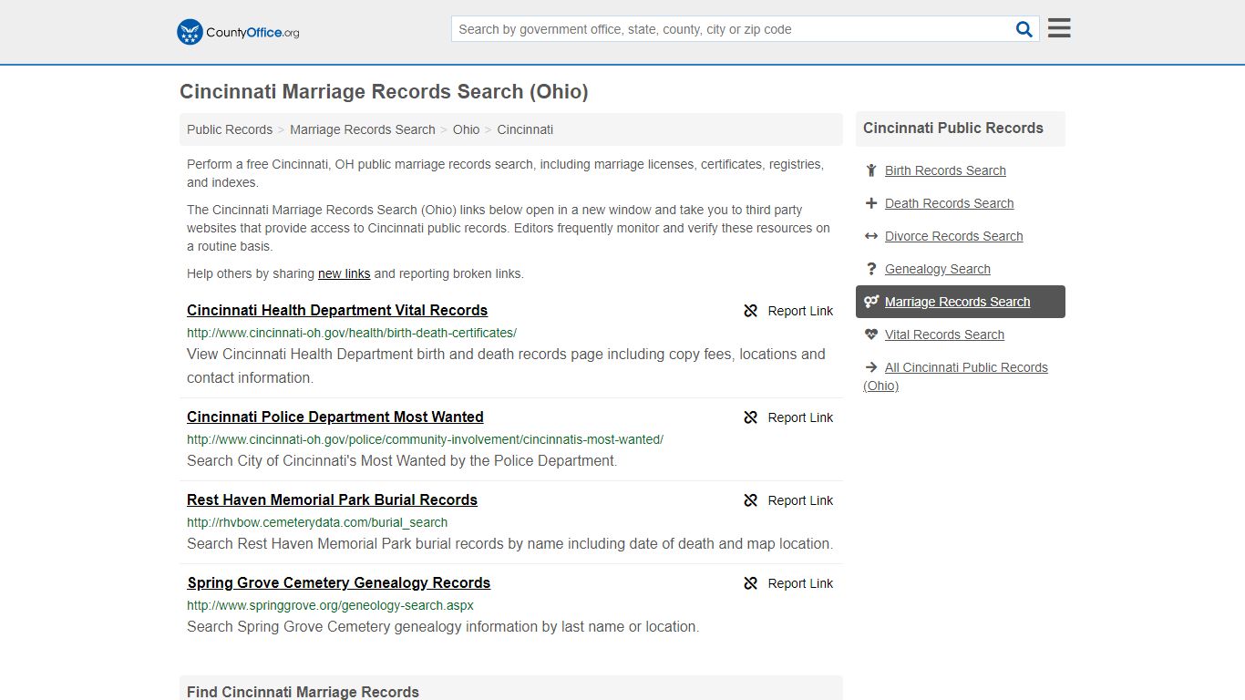 Marriage Records Search - Cincinnati, OH (Marriage ...